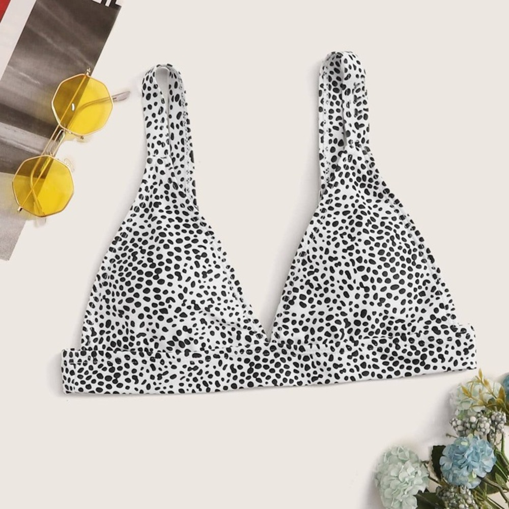Dalmatian print bikini top